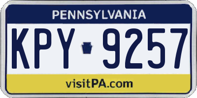 PA license plate KPY9257