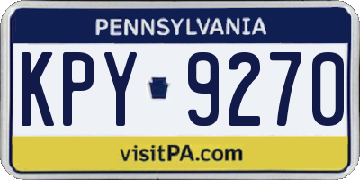 PA license plate KPY9270