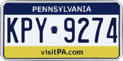 PA license plate KPY9274