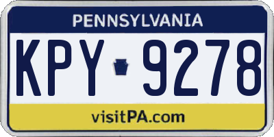 PA license plate KPY9278