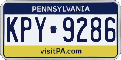 PA license plate KPY9286