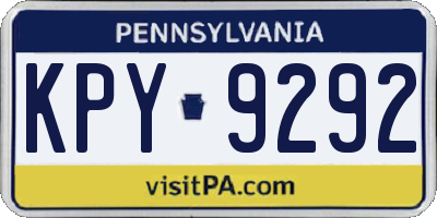 PA license plate KPY9292