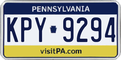 PA license plate KPY9294