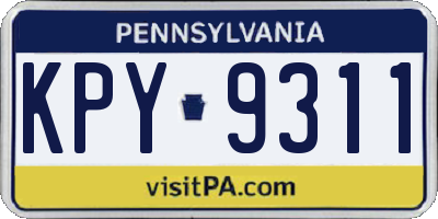 PA license plate KPY9311