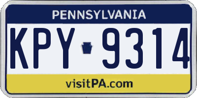 PA license plate KPY9314