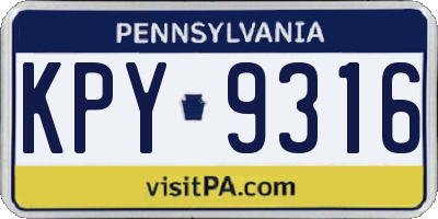PA license plate KPY9316