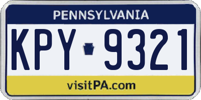 PA license plate KPY9321