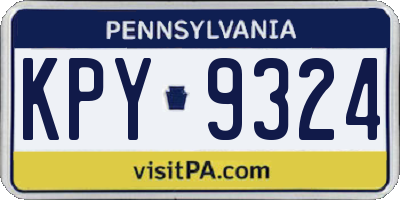 PA license plate KPY9324