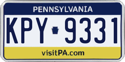 PA license plate KPY9331