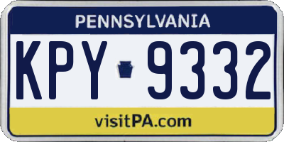 PA license plate KPY9332