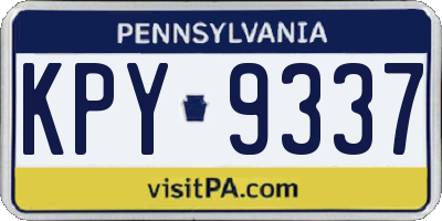 PA license plate KPY9337
