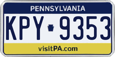 PA license plate KPY9353