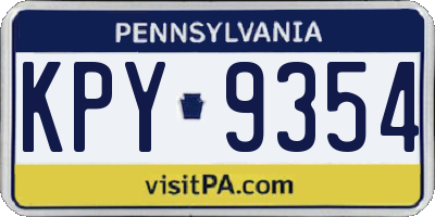 PA license plate KPY9354