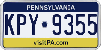 PA license plate KPY9355
