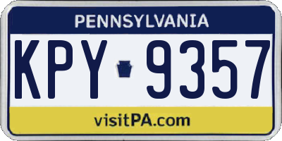 PA license plate KPY9357