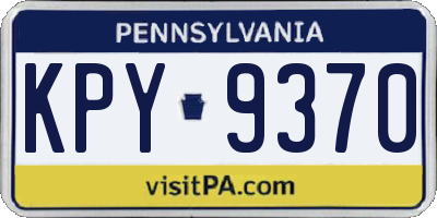 PA license plate KPY9370
