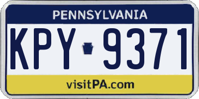 PA license plate KPY9371