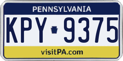 PA license plate KPY9375