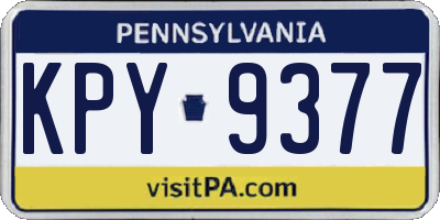 PA license plate KPY9377