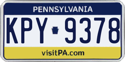 PA license plate KPY9378