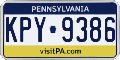 PA license plate KPY9386