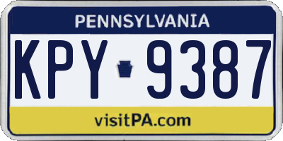 PA license plate KPY9387