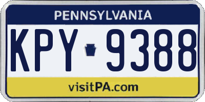 PA license plate KPY9388