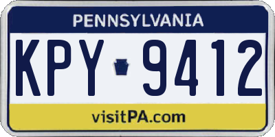 PA license plate KPY9412