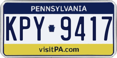 PA license plate KPY9417