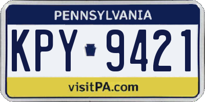 PA license plate KPY9421