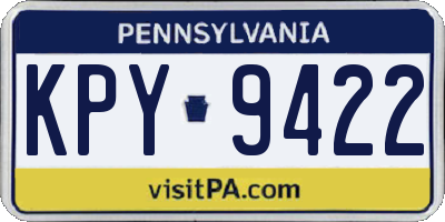 PA license plate KPY9422
