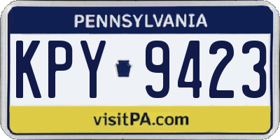 PA license plate KPY9423