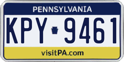 PA license plate KPY9461