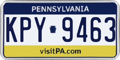 PA license plate KPY9463