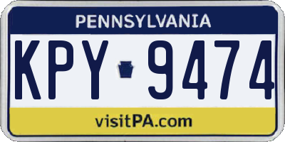 PA license plate KPY9474