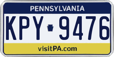 PA license plate KPY9476