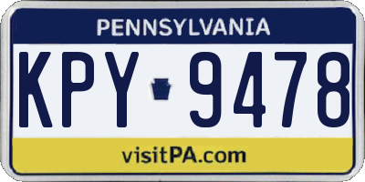 PA license plate KPY9478