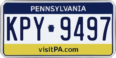 PA license plate KPY9497