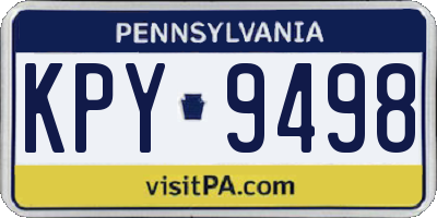 PA license plate KPY9498