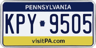 PA license plate KPY9505