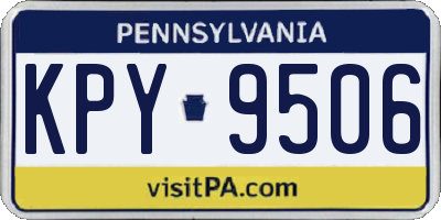 PA license plate KPY9506