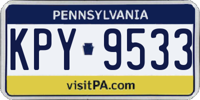 PA license plate KPY9533