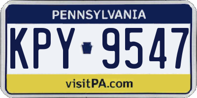 PA license plate KPY9547