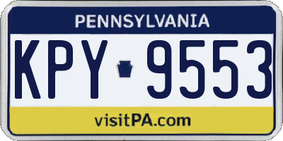 PA license plate KPY9553