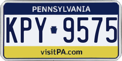 PA license plate KPY9575