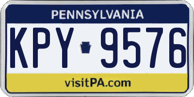 PA license plate KPY9576
