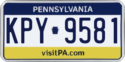 PA license plate KPY9581