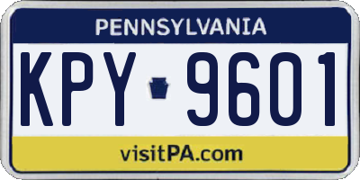 PA license plate KPY9601