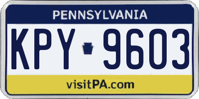 PA license plate KPY9603