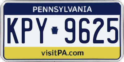 PA license plate KPY9625
